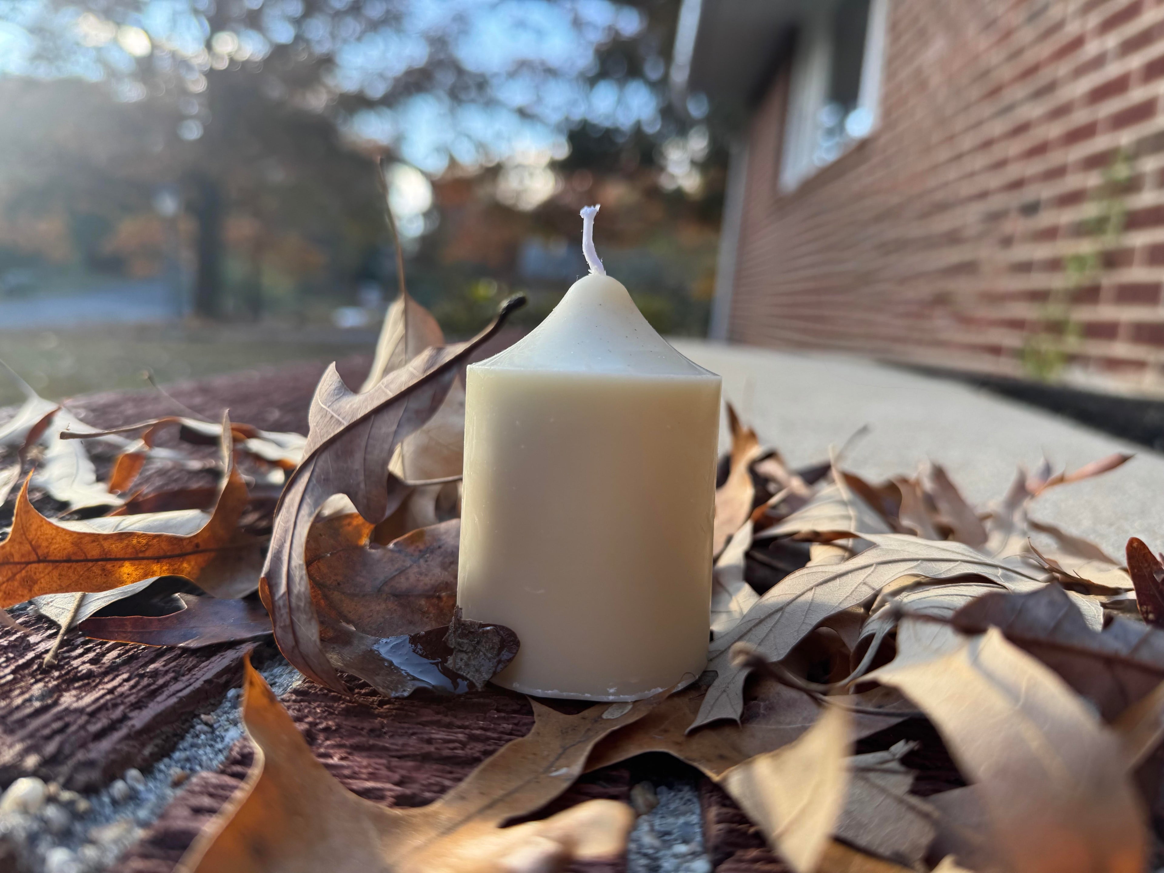 Ellington Estates Unscented Beeswax Pillar Candle